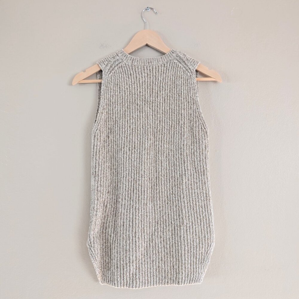 Madewell Sleeveless Sweater Oatmeal Chunky Preppy Modern Minimalist Womens S - Picture 2 of 12